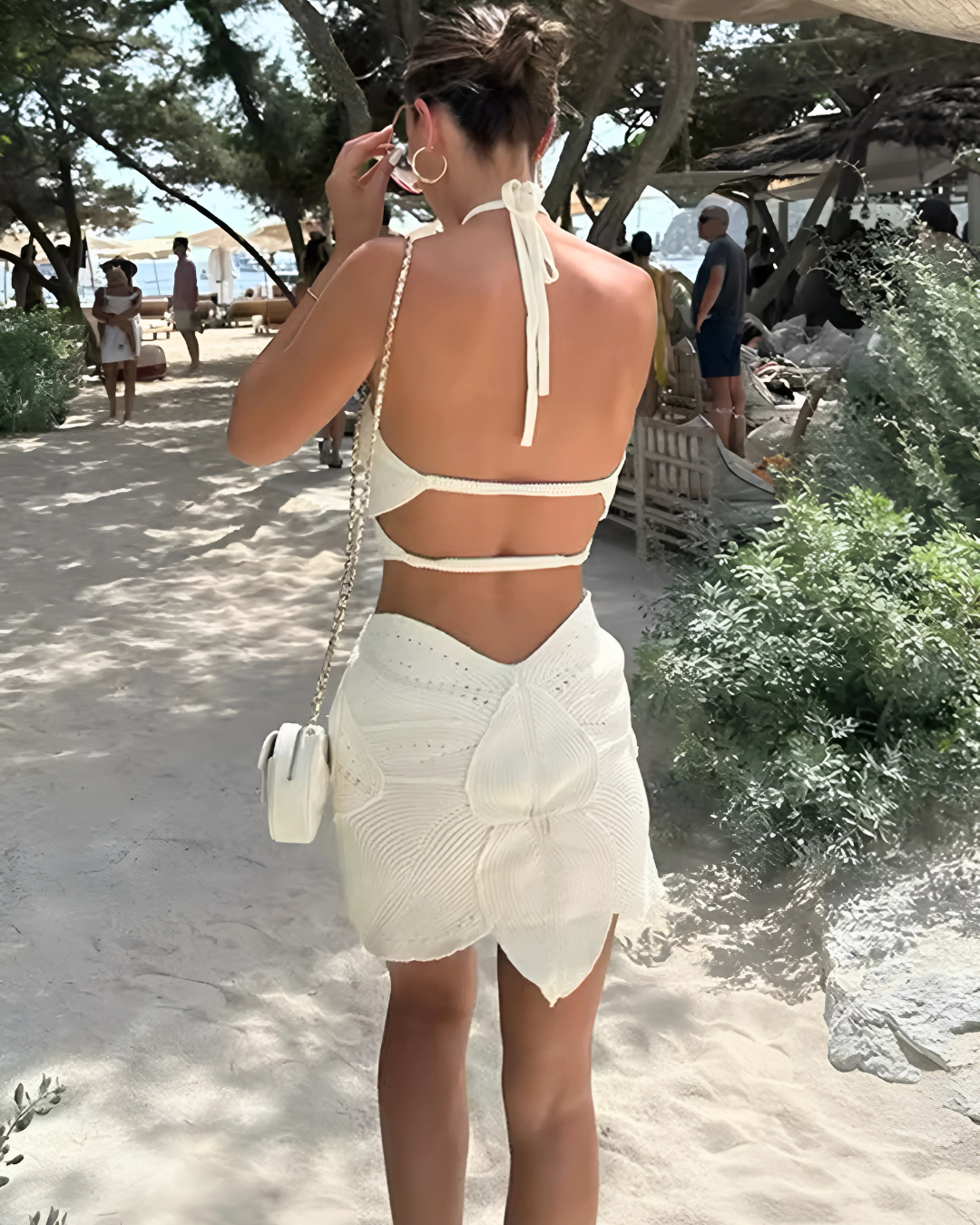 Rückenfreies Mini-Kleid im Beach-Style