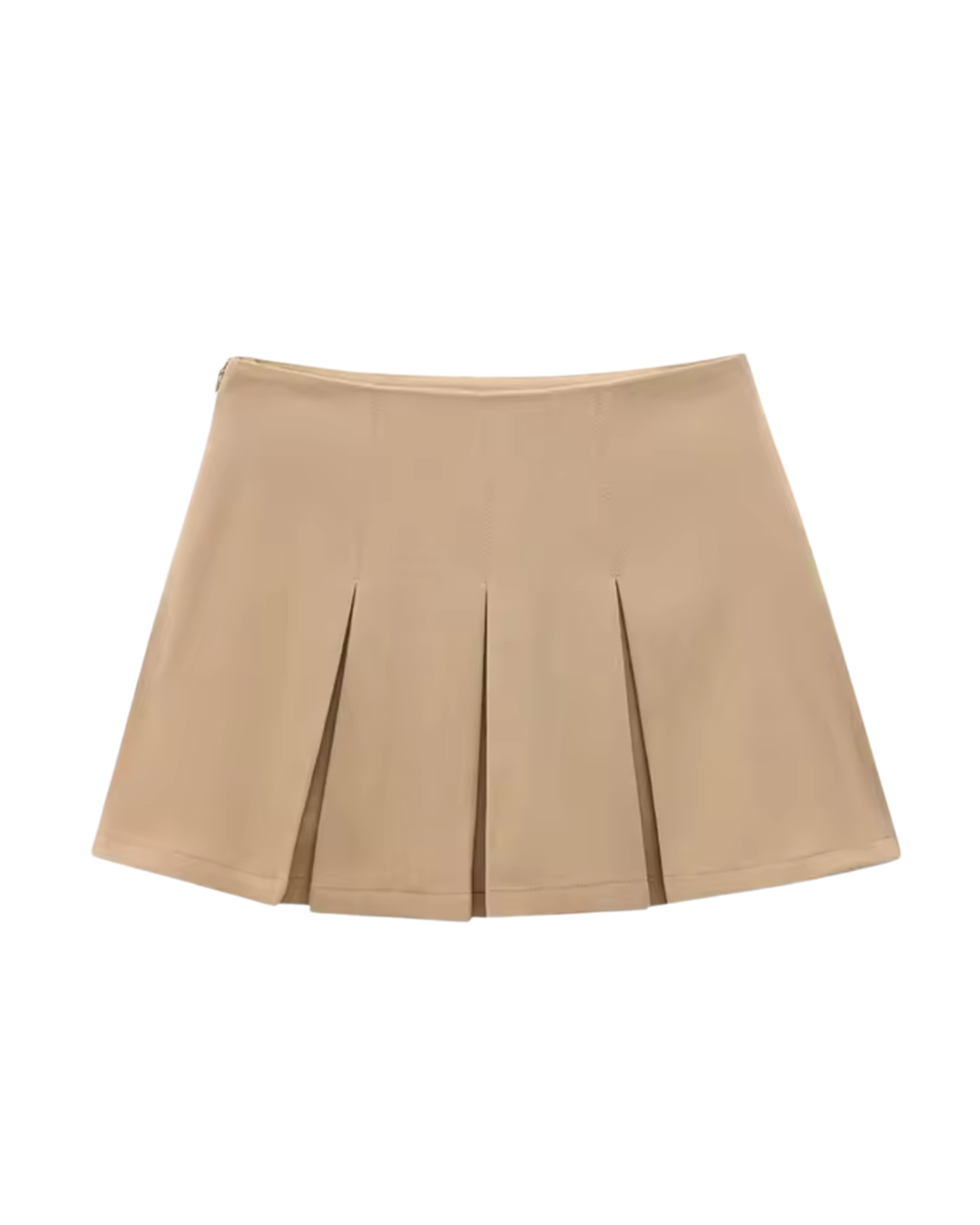 Popeline High-Waist Faltenrock