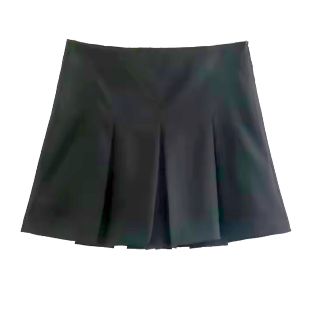 Popeline High-Waist Faltenrock