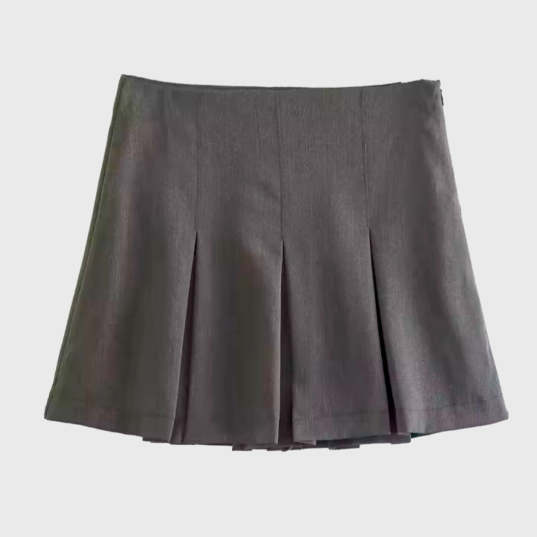 Popeline High-Waist Faltenrock