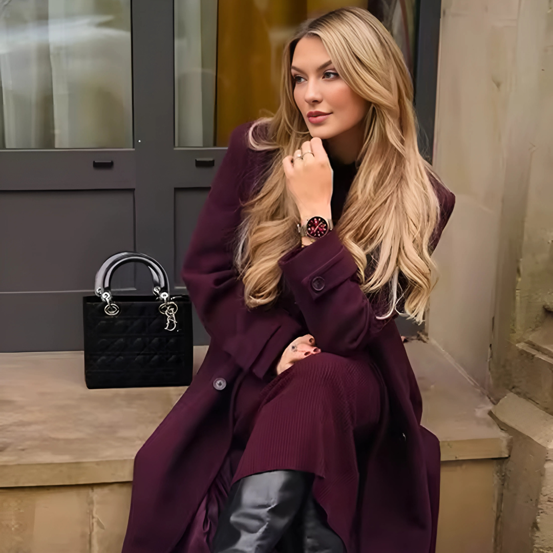 Eleganter warmer Frühlingsmantel für Damen im Casual-Stil mit Umlegekragen