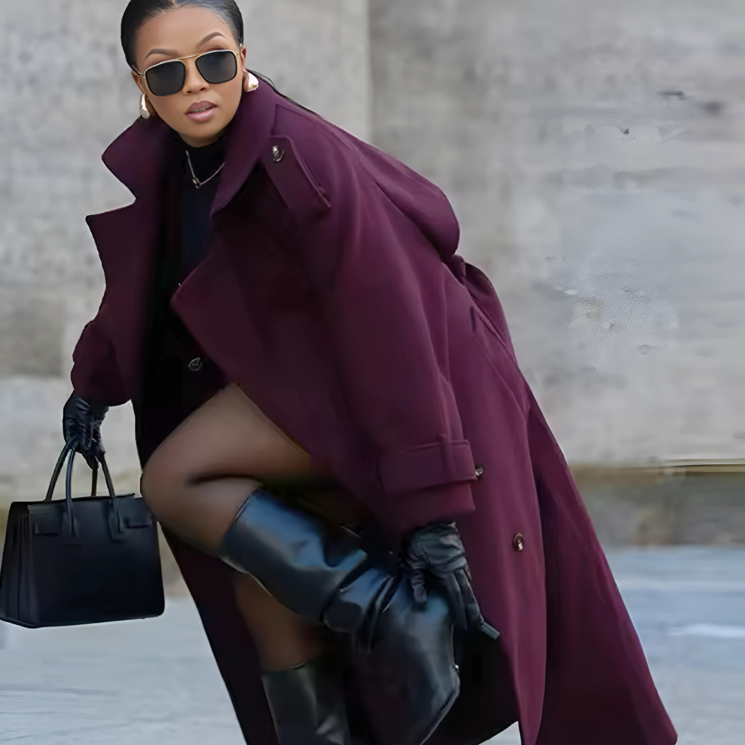 Eleganter warmer Frühlingsmantel für Damen im Casual-Stil mit Umlegekragen