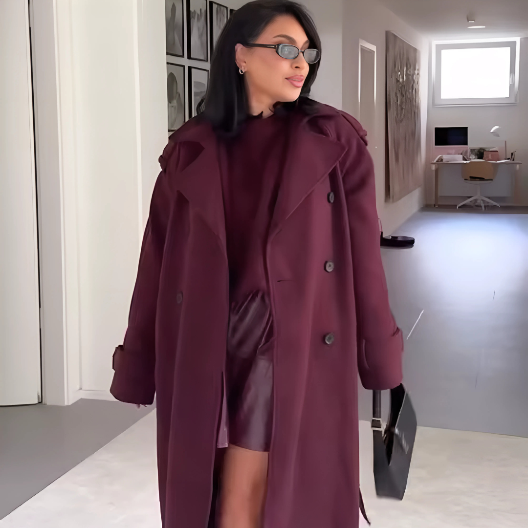 Eleganter warmer Frühlingsmantel für Damen im Casual-Stil mit Umlegekragen