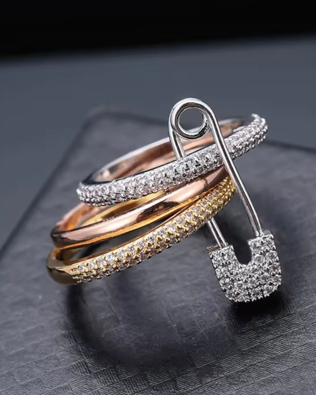 Sparkling Trio Design Ring – Funkelnder Statement Damenring