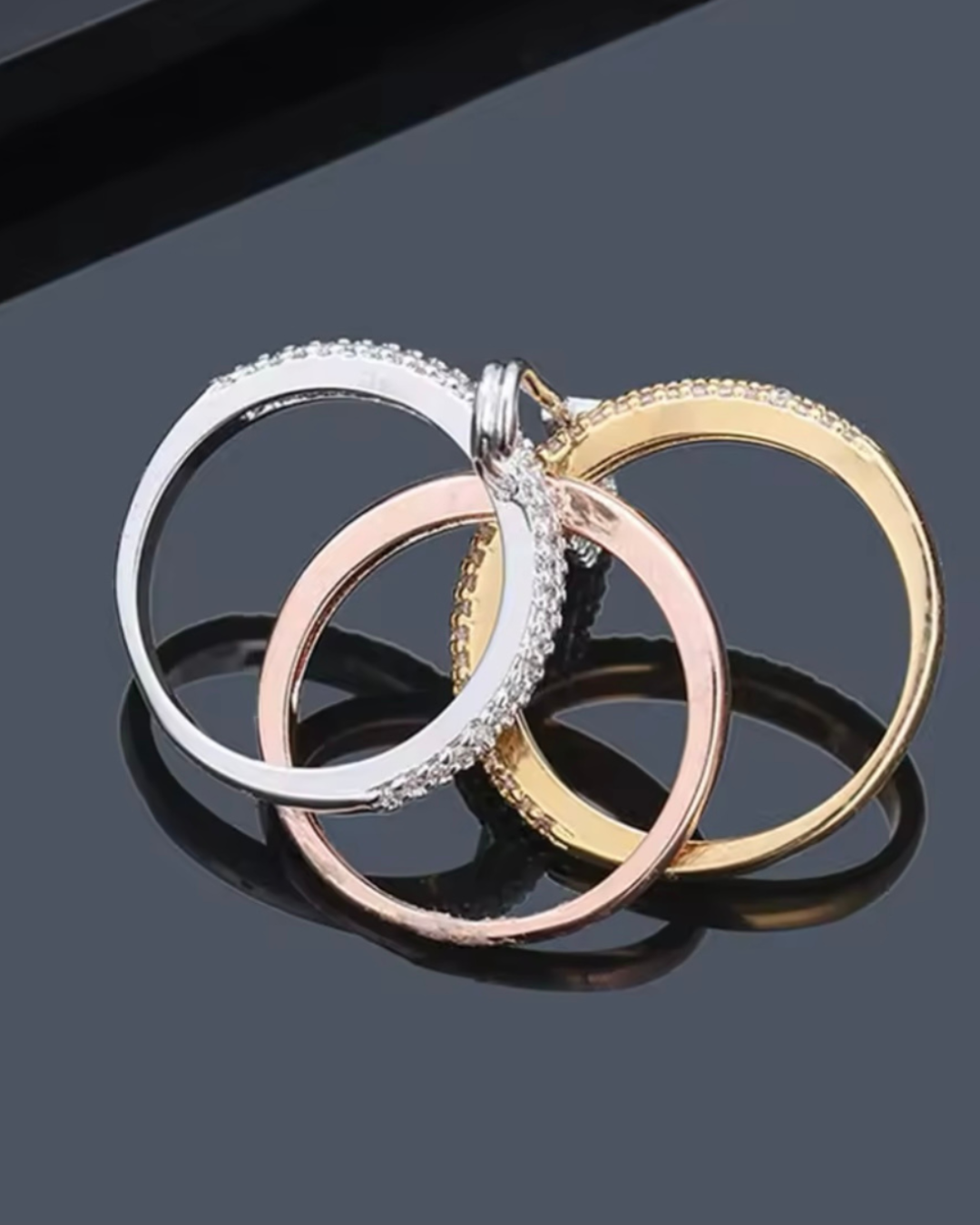 Sparkling Trio Design Ring – Funkelnder Statement Damenring