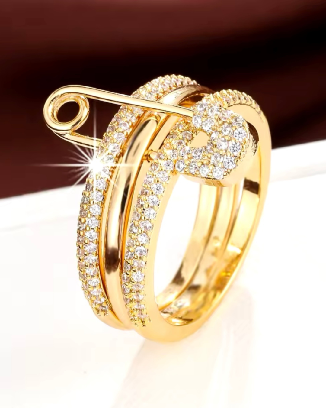 Sparkling Trio Design Ring – Funkelnder Statement Damenring