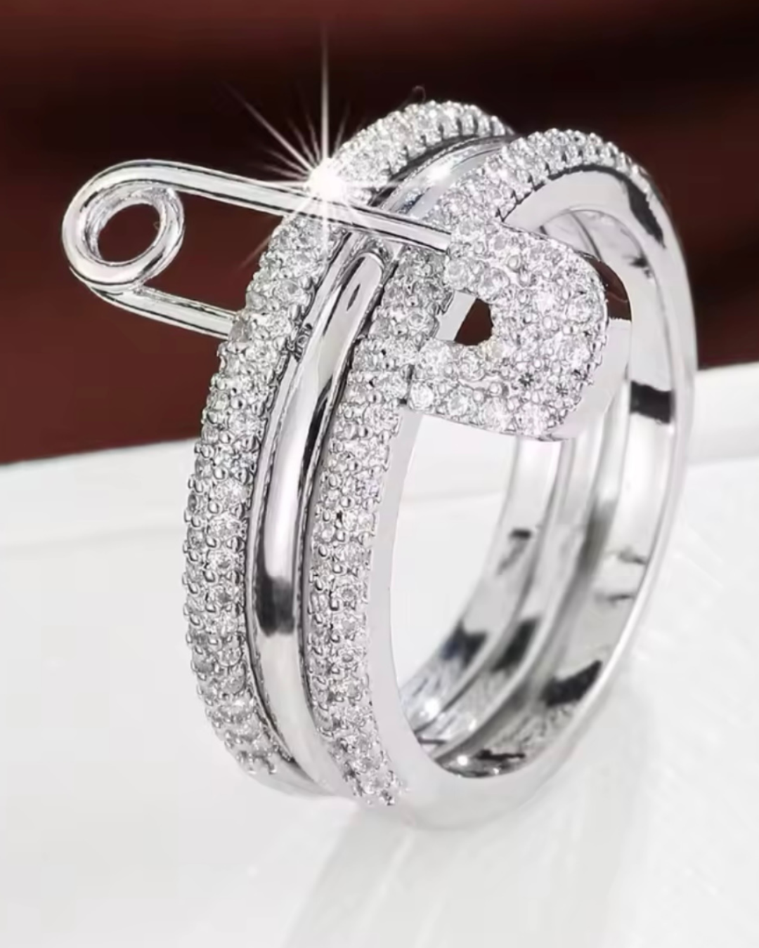 Sparkling Trio Design Ring – Funkelnder Statement Damenring