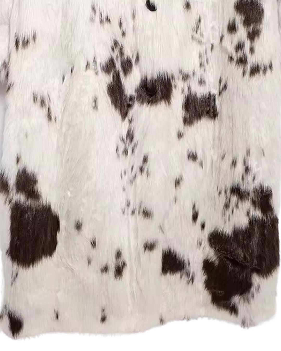 Couture Cowprint Faux Fur Long Coat