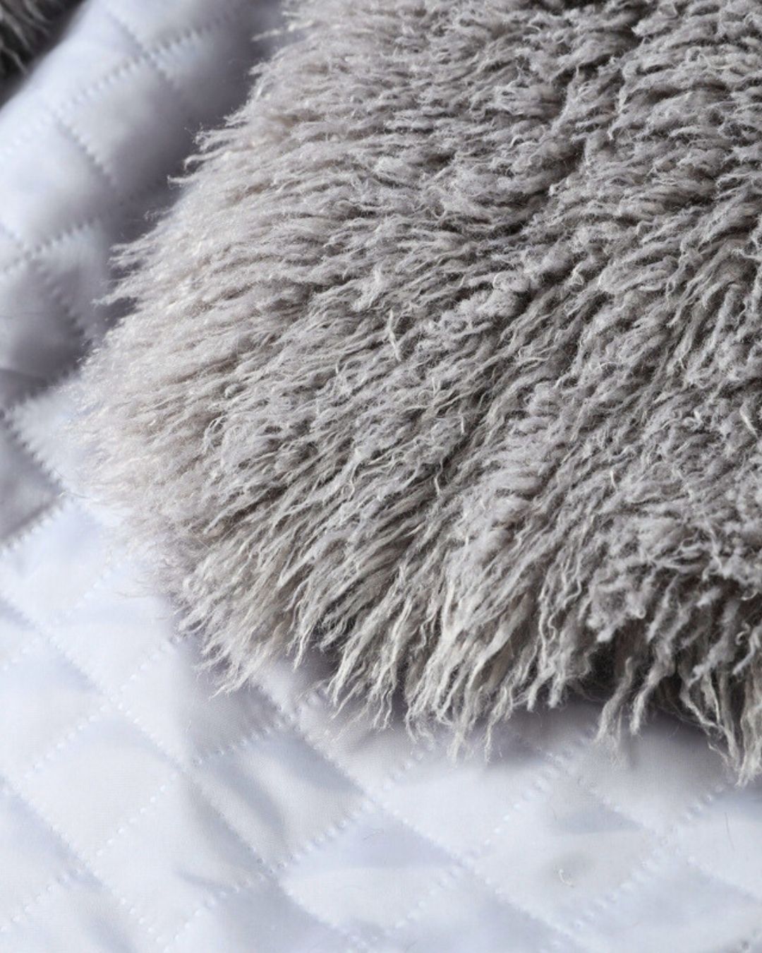 Luxurious Grey Faux Fur Coat