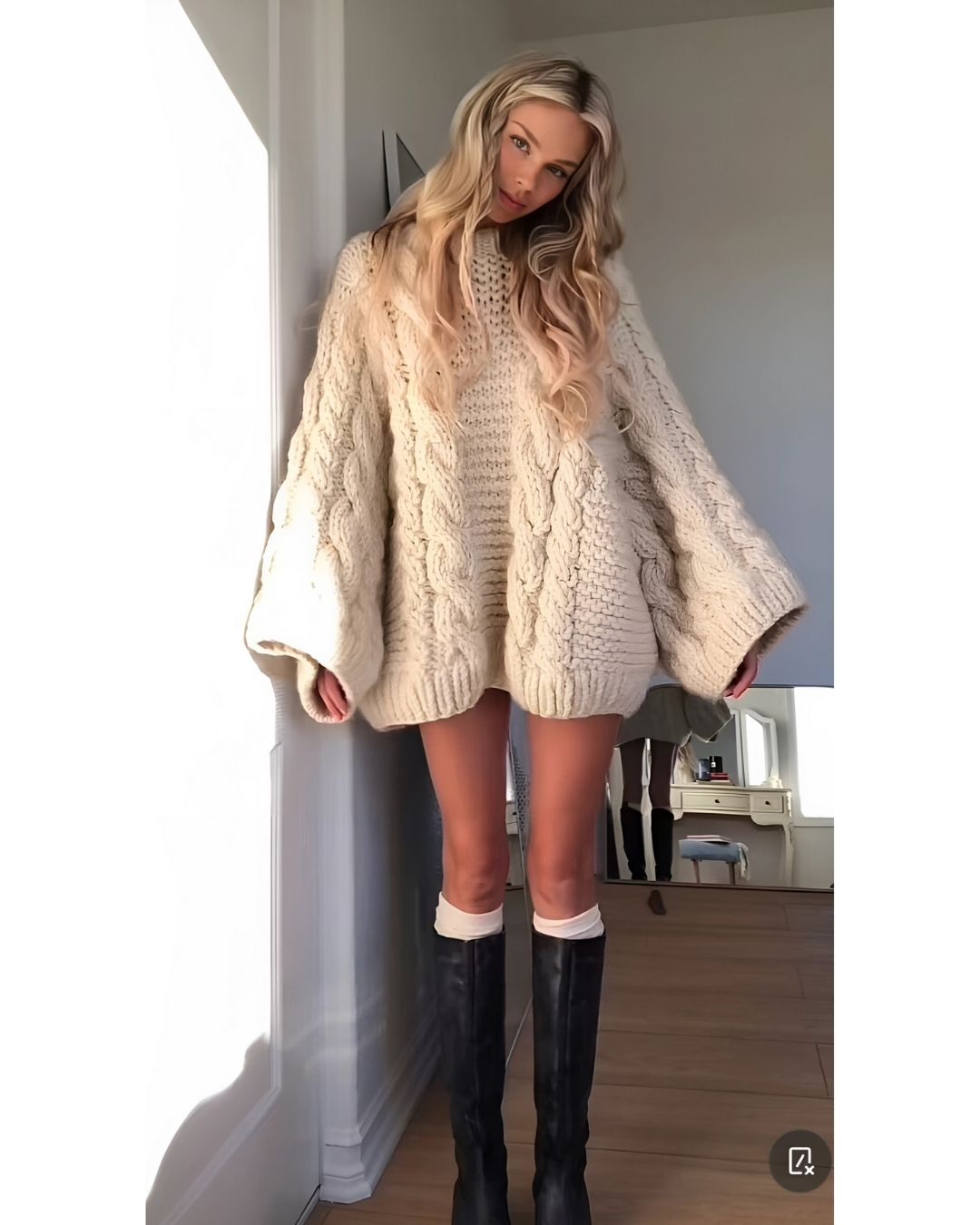 Cozy Flare Cable Knit Sweater