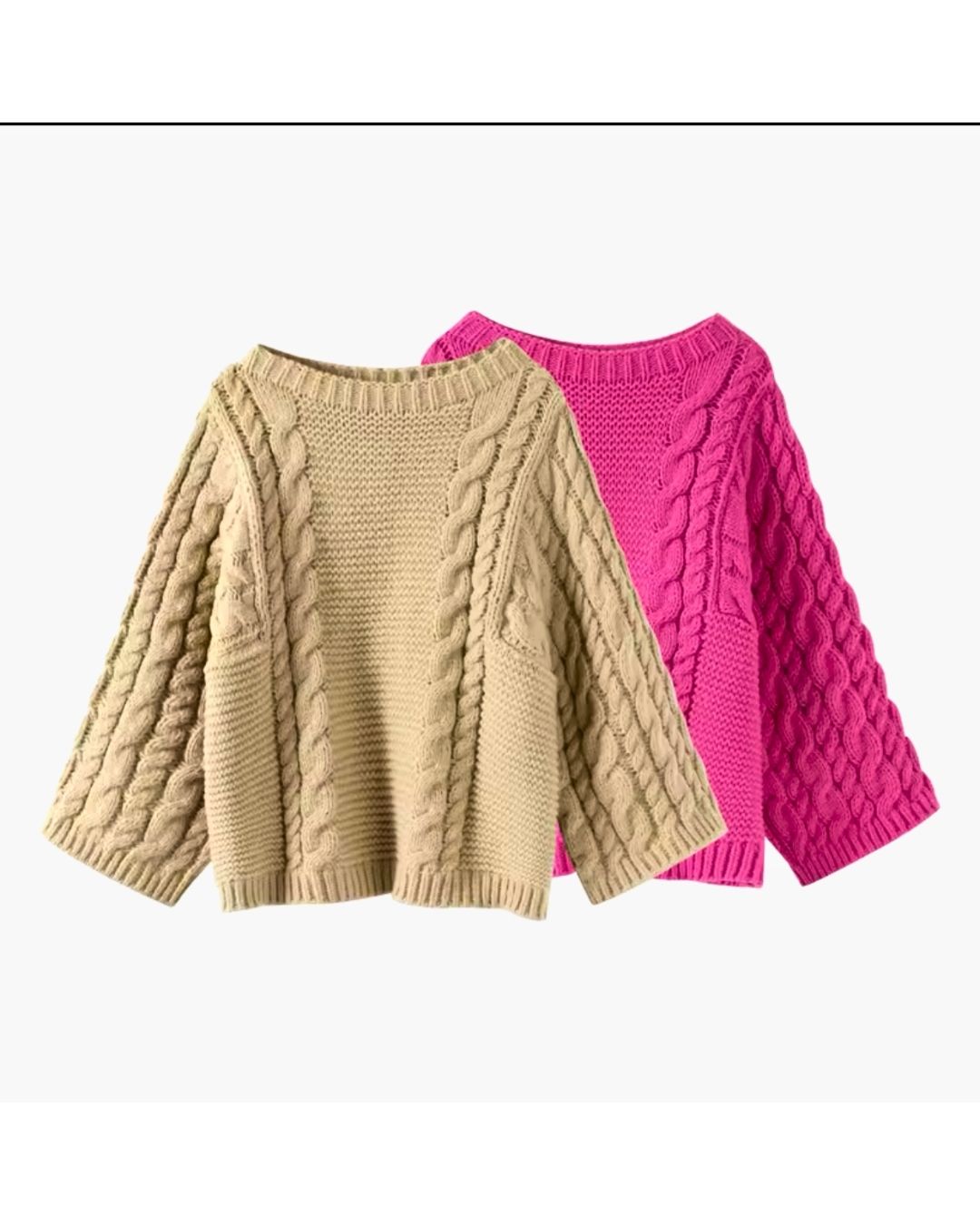 Cozy Flare Cable Knit Sweater