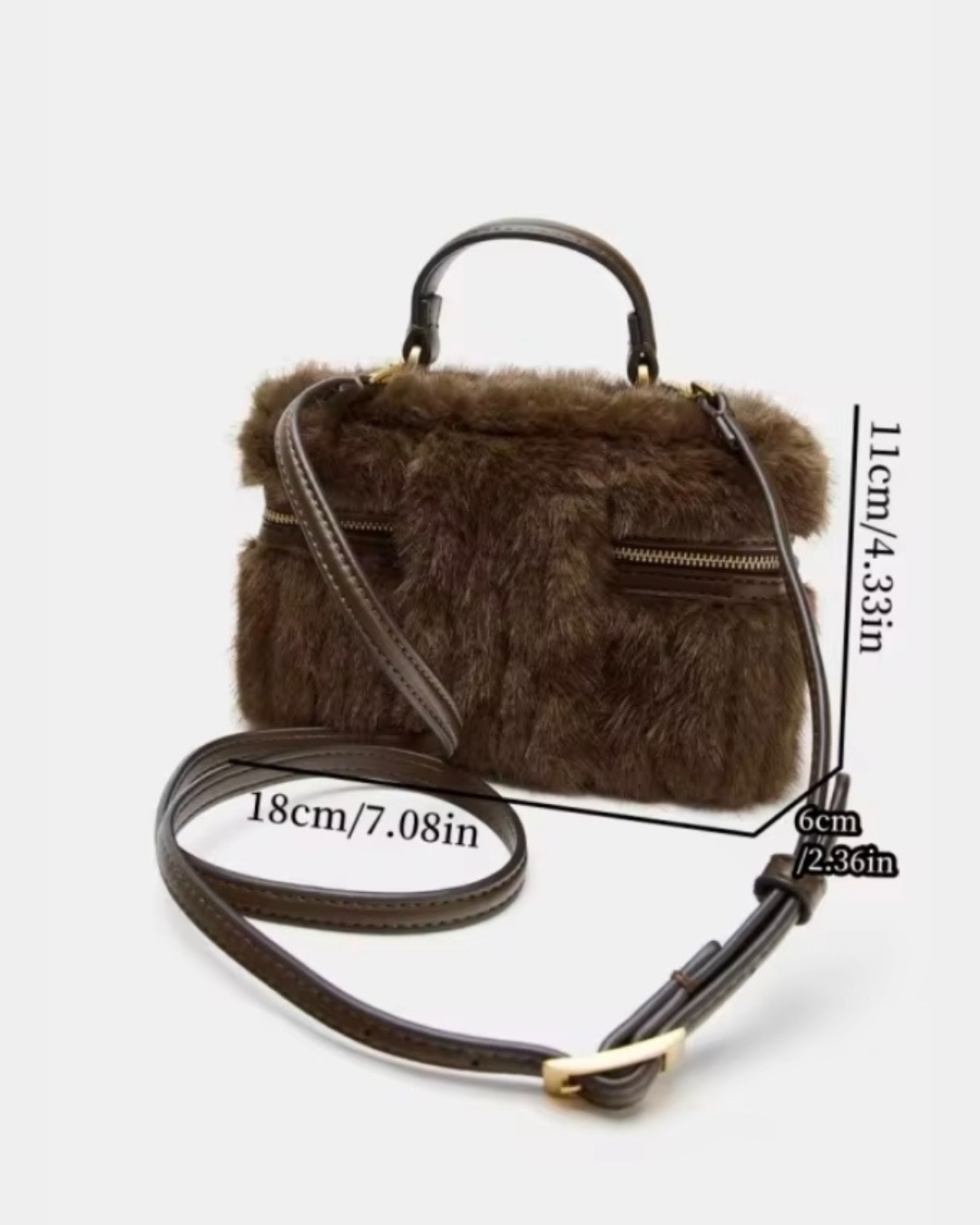 Chic Faux Fur Charm Handbag