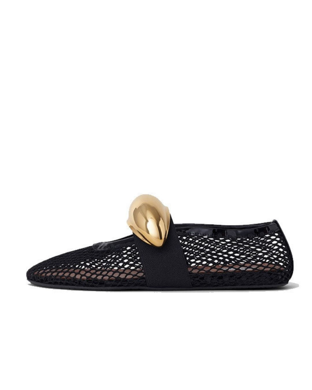 Golden Shell Mesh Mary Jane Flats