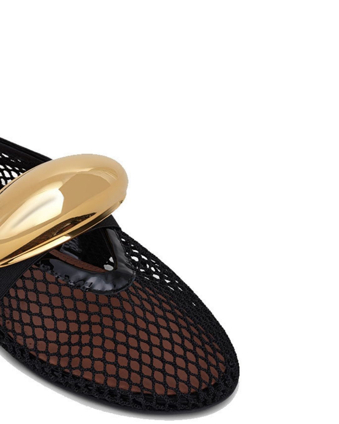 Golden Shell Mesh Mary Jane Flats