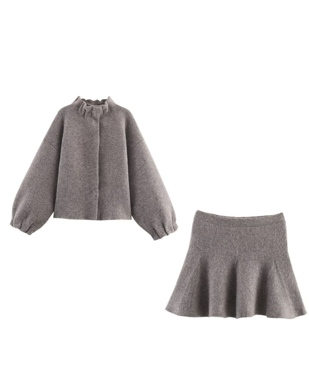 LALLUVIA Milano Knit Set – Elegant Skirt Suit