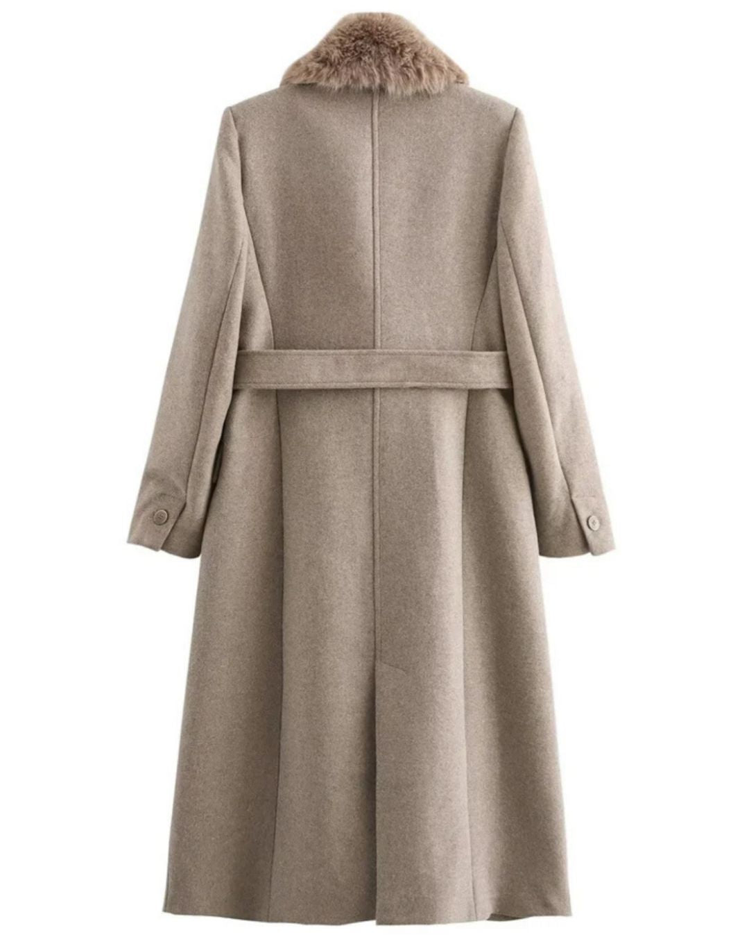 Elegant Faux Fur Collar Coat