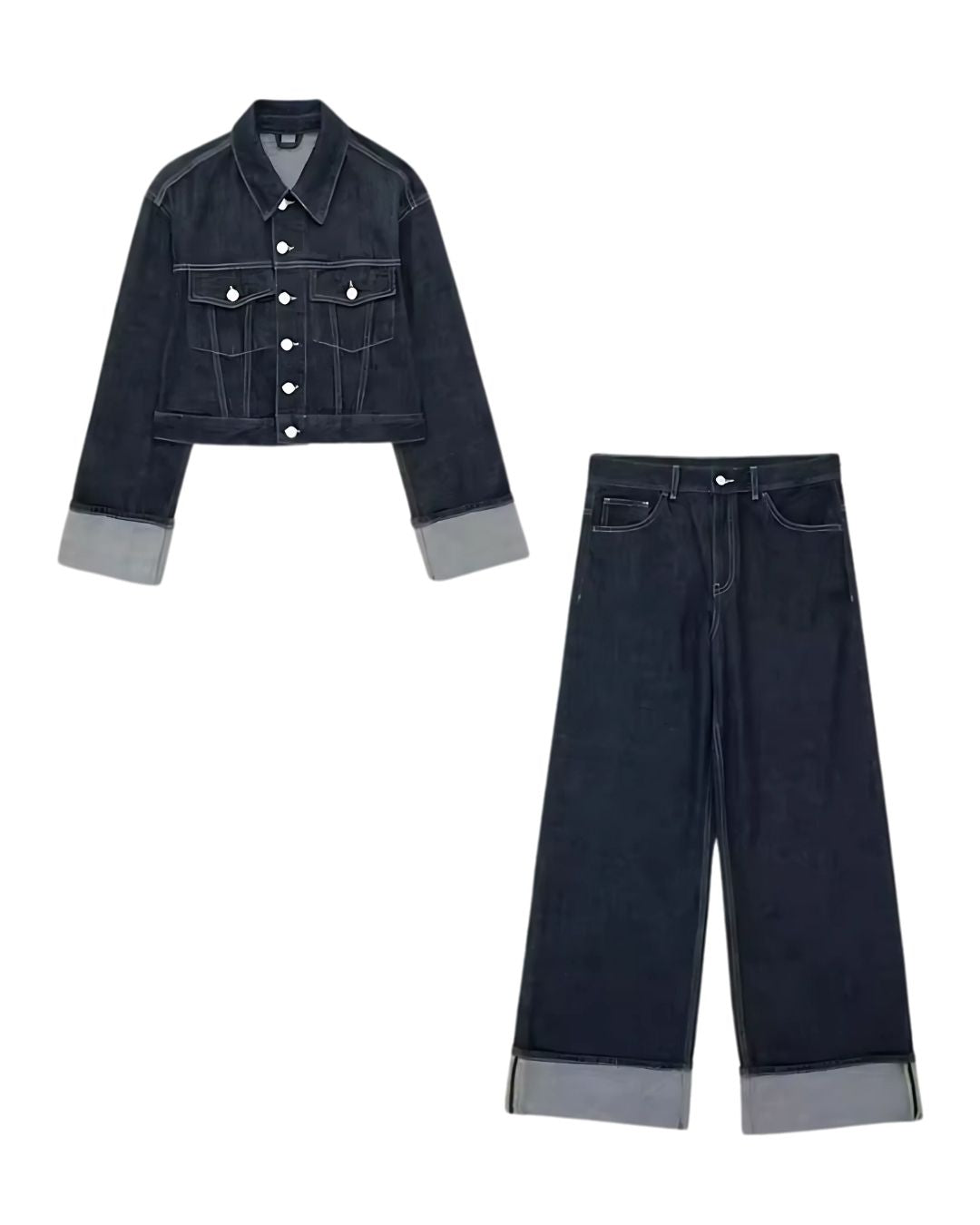 Luxe Cuff Denim Ensemble