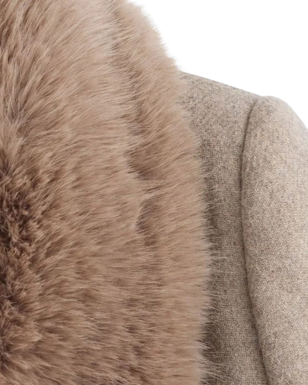 Elegant Faux Fur Collar Coat