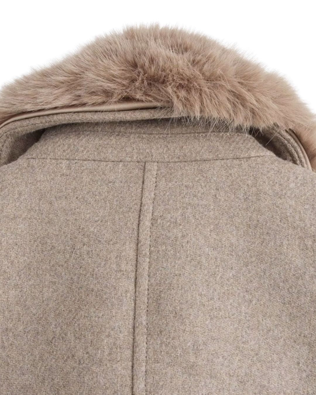 Elegant Faux Fur Collar Coat