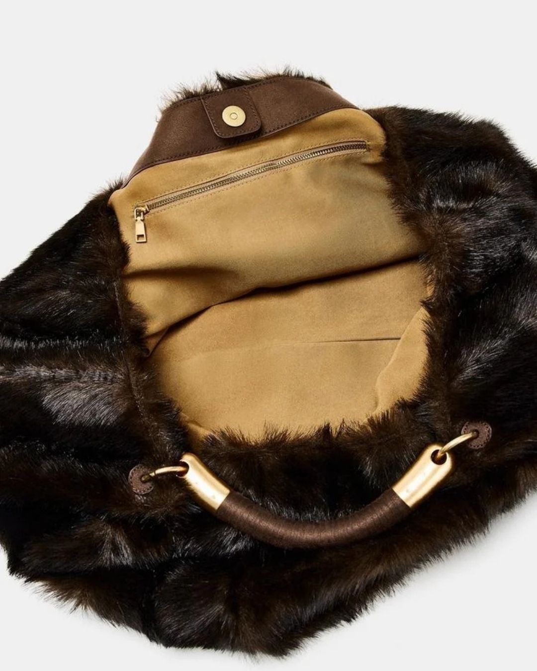 Noir Luxe Faux Fur Bag