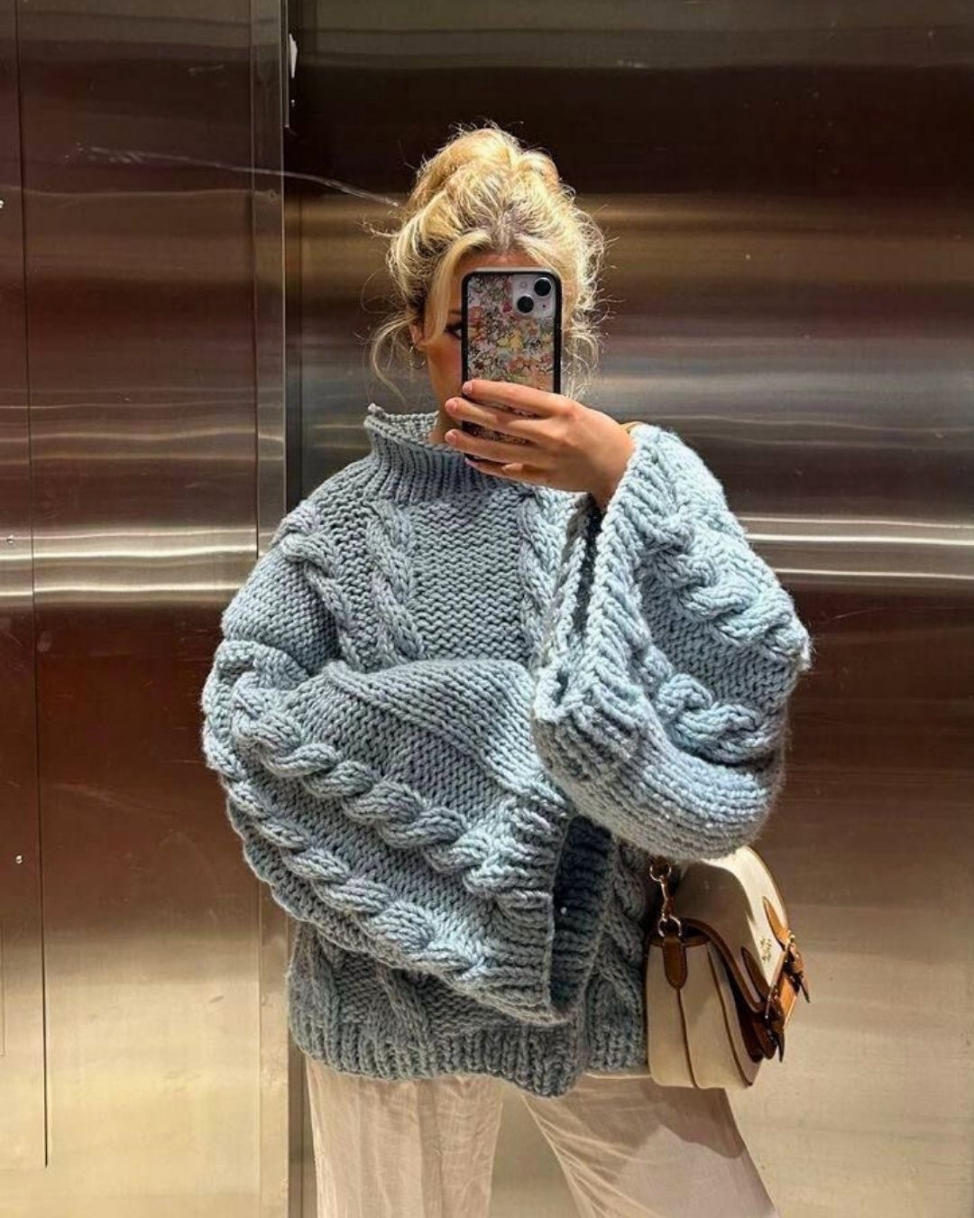 Cozy Flare Cable Knit Sweater