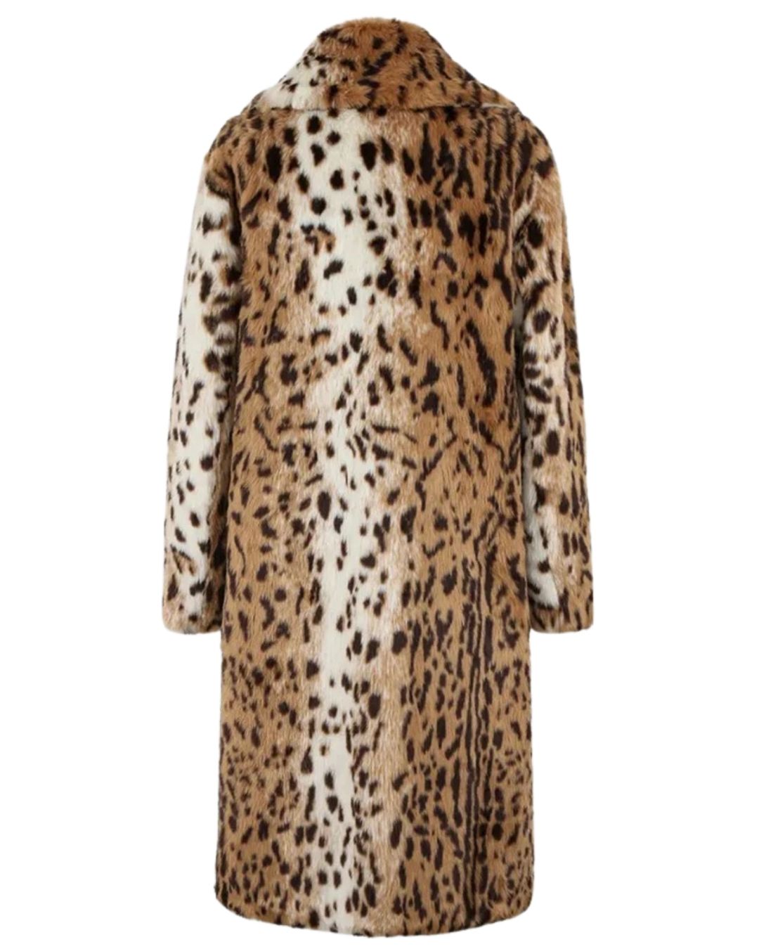 Überlanger Glamour Leopard Kunstfellmantel