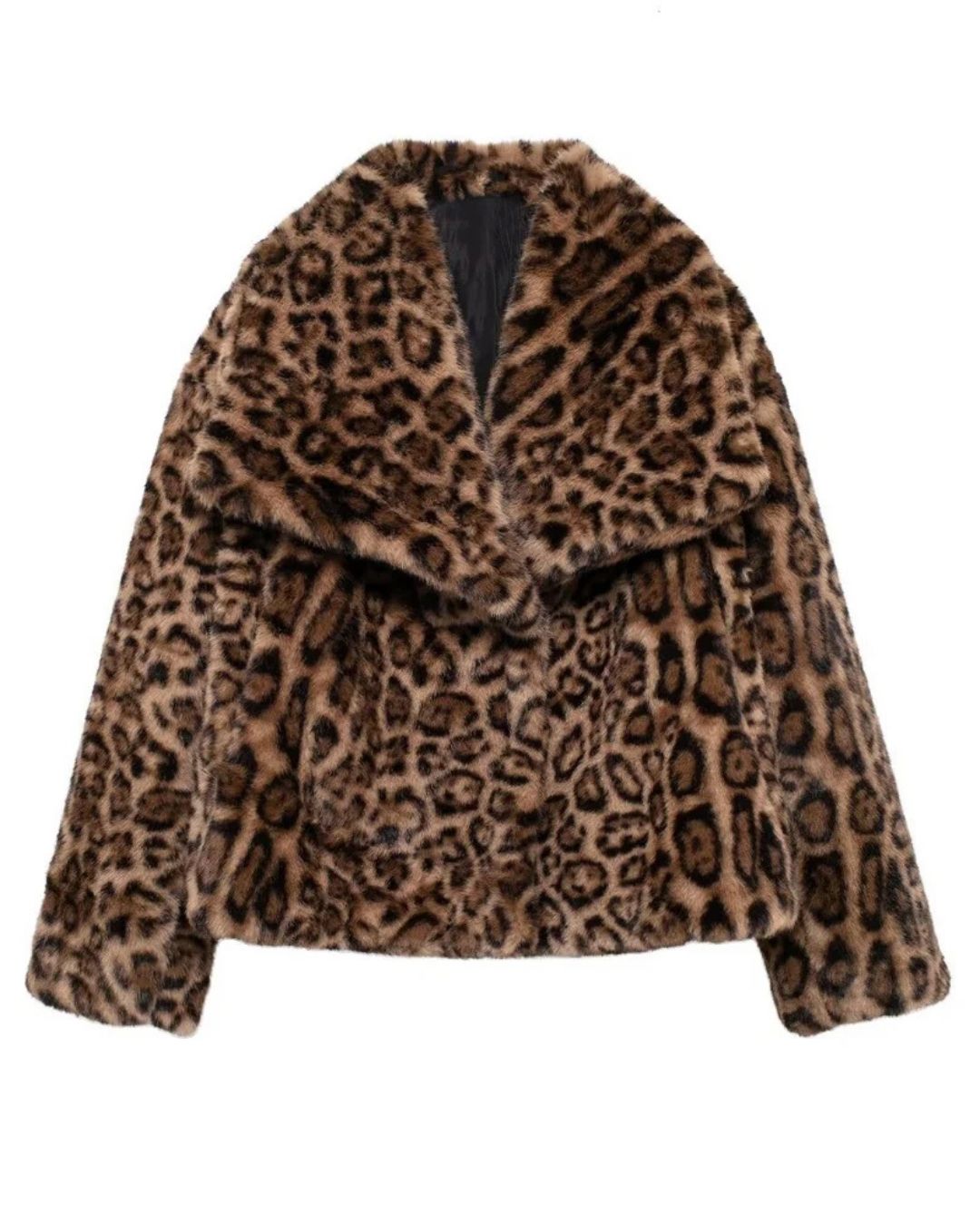 Leopard Glam Short Faux Fur Jacket