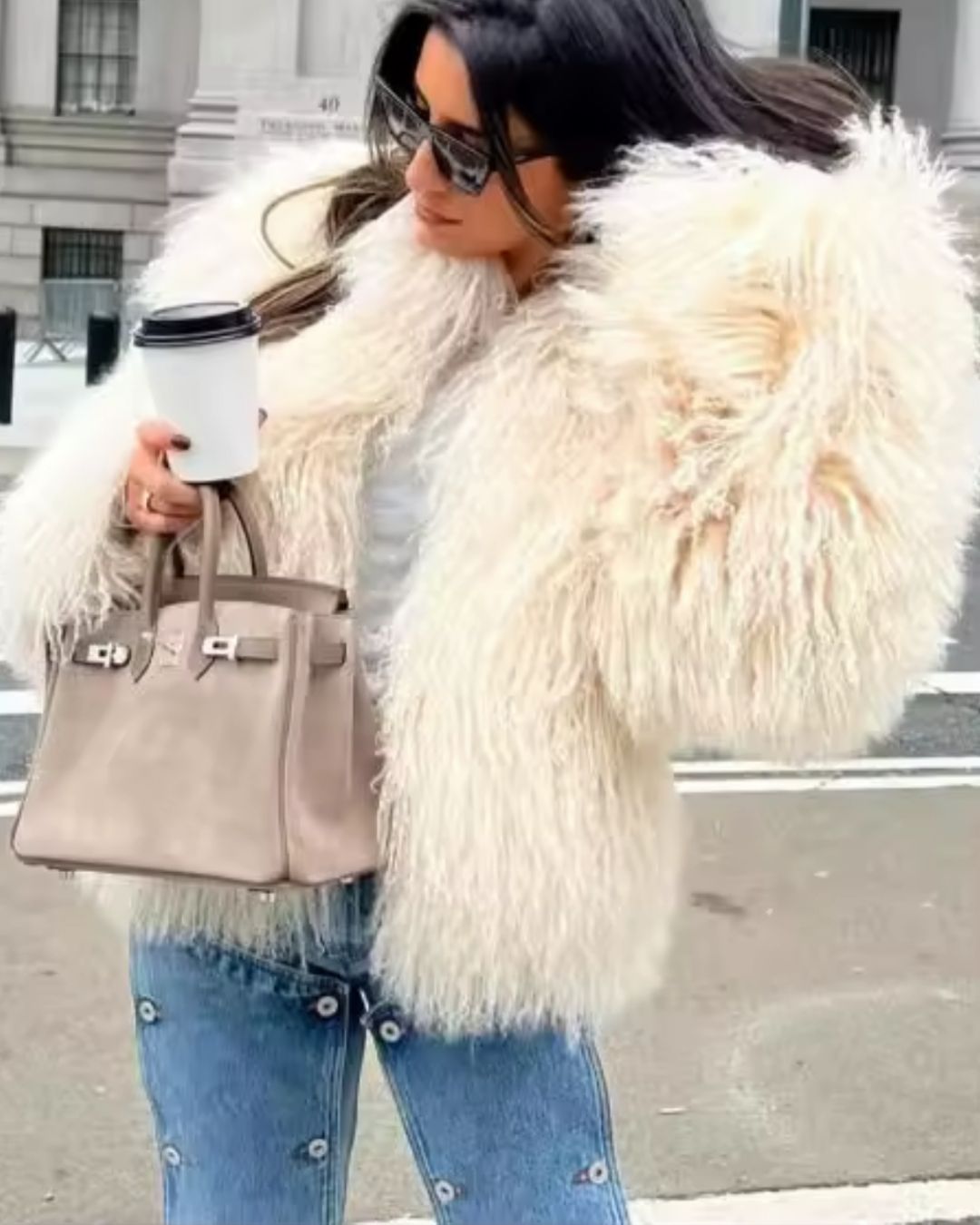 Cozy Fluffy Faux Fur Coat