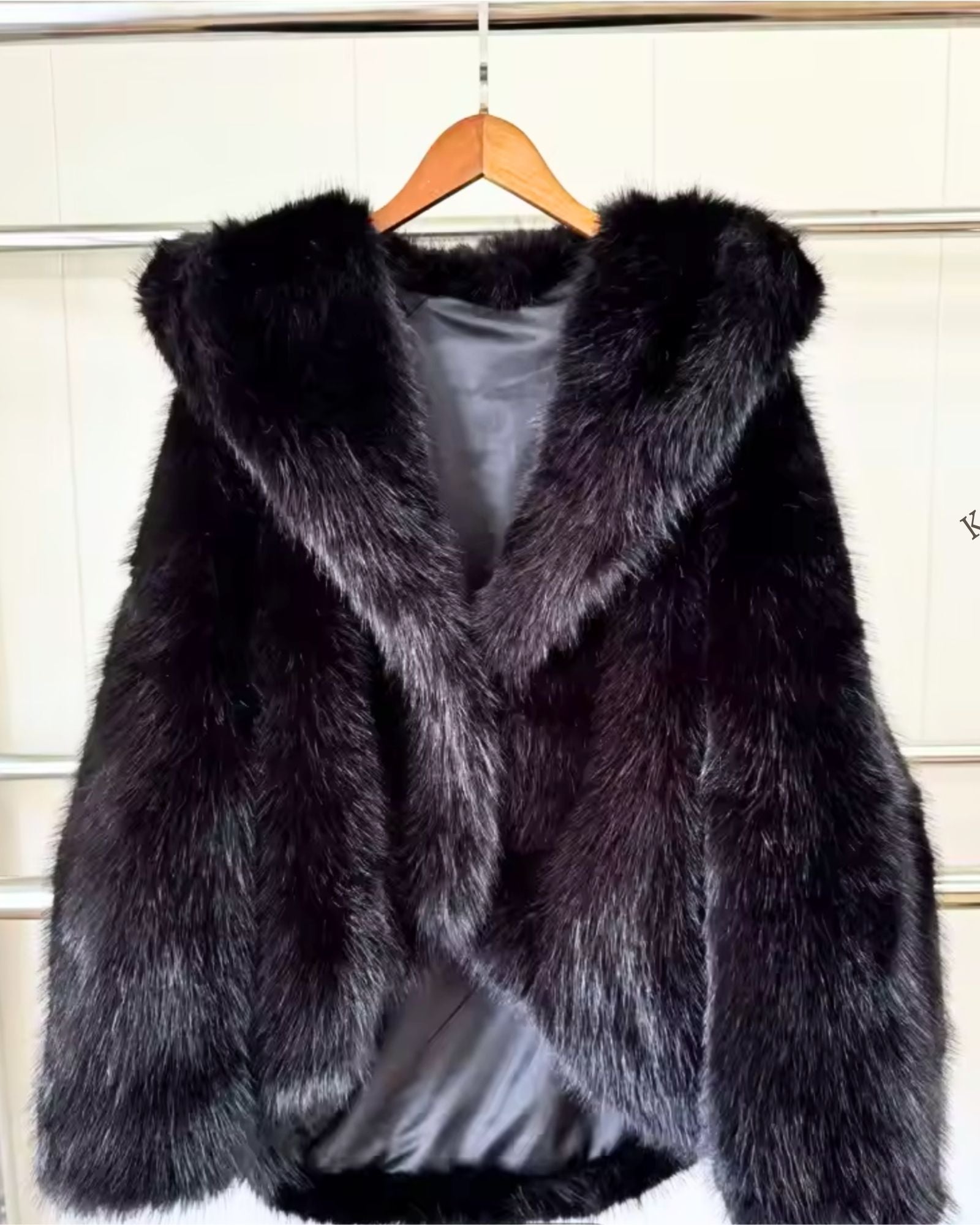Neon Luxe Faux Fur Hood Jacket